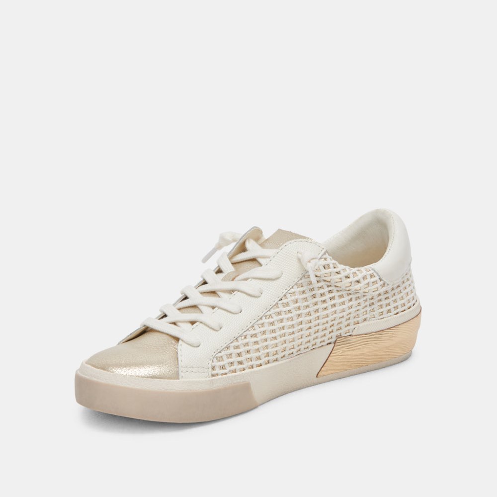 Dolce Vita Zina Sneakers Bone Gold Woven