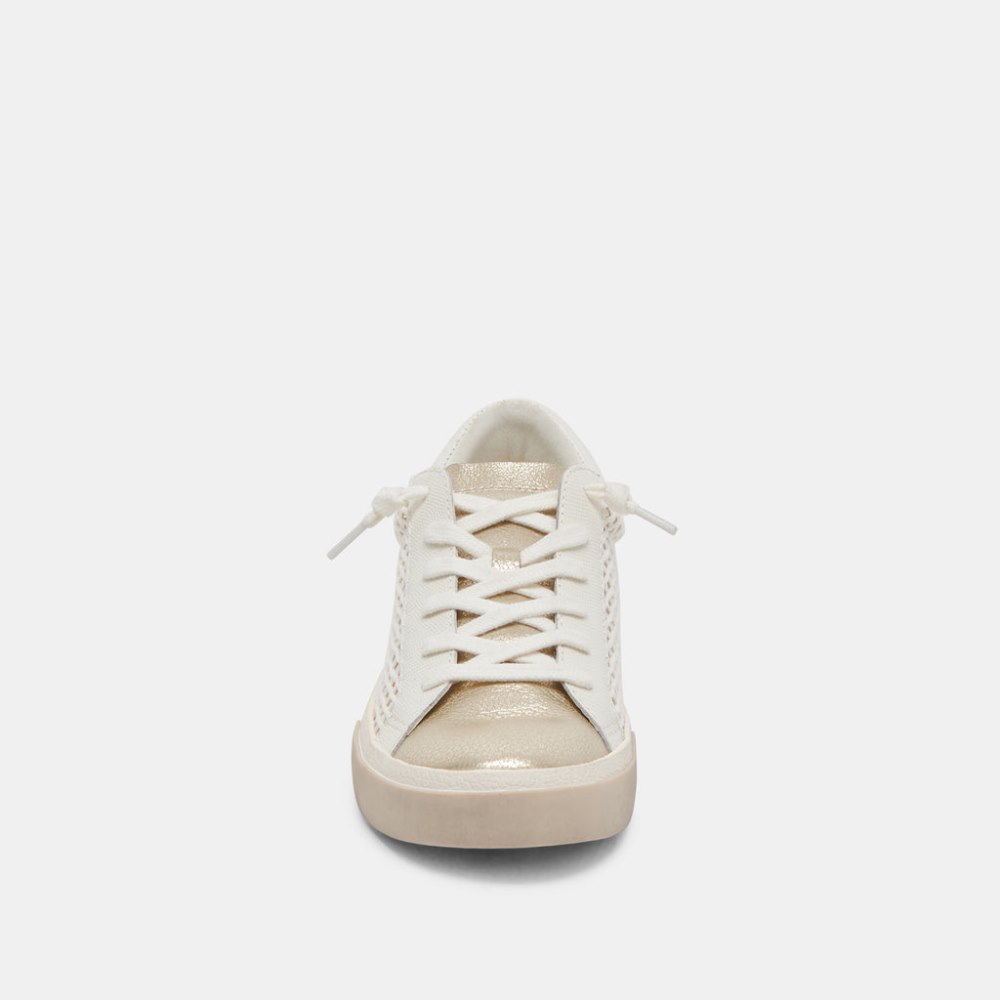 Dolce Vita Zina Sneakers Bone Gold Woven