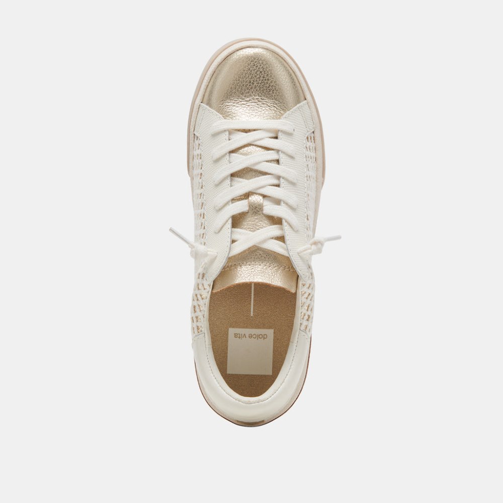 Dolce Vita Zina Sneakers Bone Gold Woven