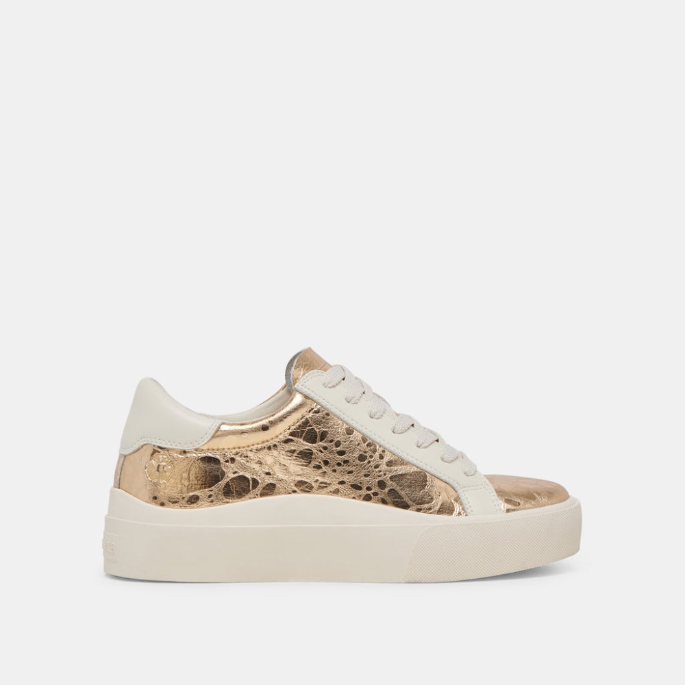 Dolce Vita Zayn 360 Sneakers Gold Distressed Leather