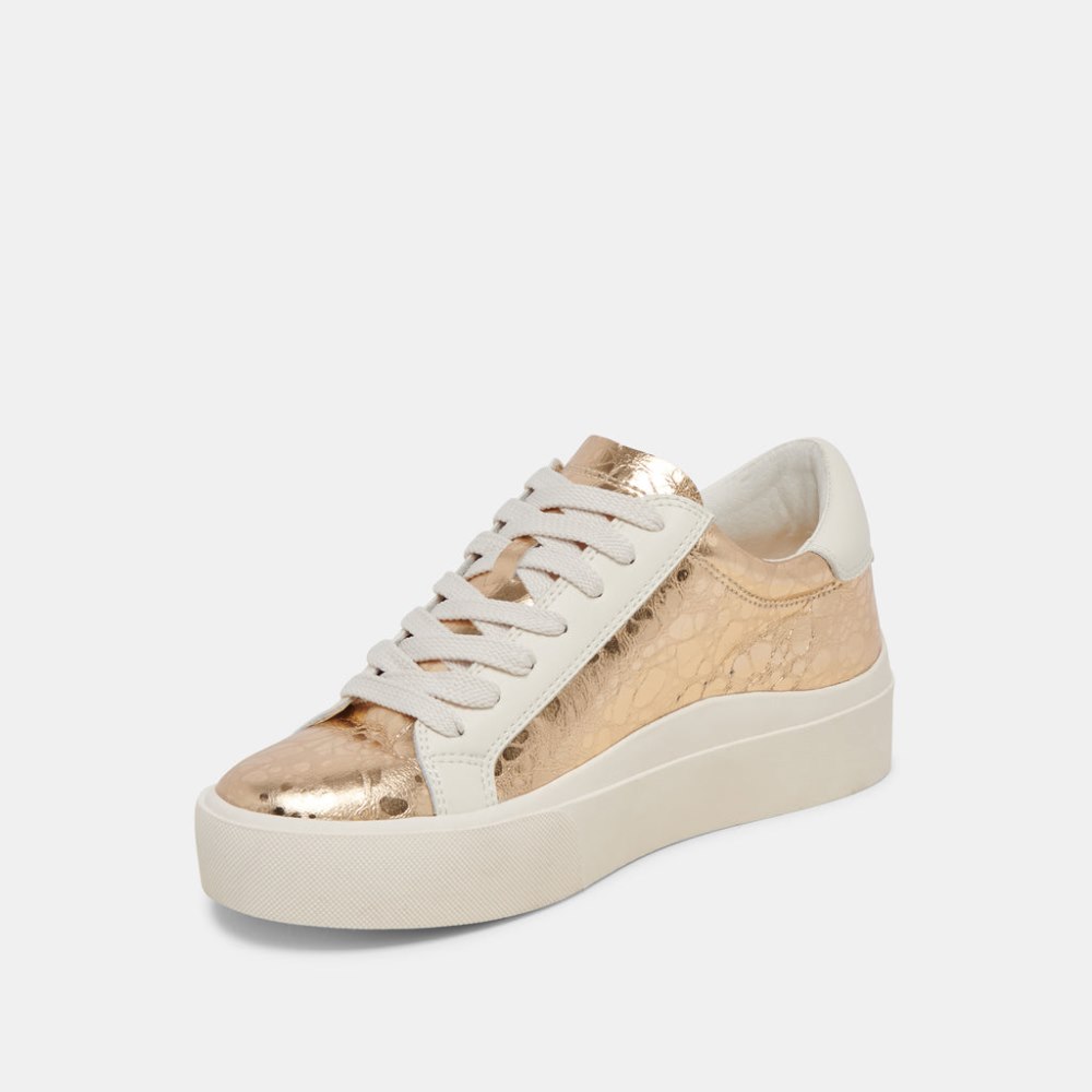 Dolce Vita Zayn 360 Sneakers Gold Distressed Leather
