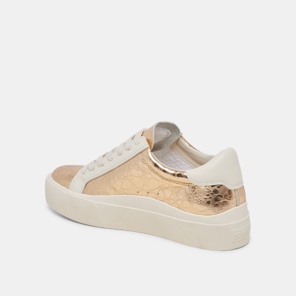 Dolce Vita Zayn 360 Sneakers Gold Distressed Leather