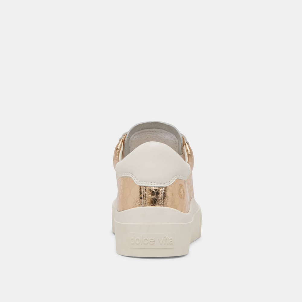 Dolce Vita Zayn 360 Sneakers Gold Distressed Leather