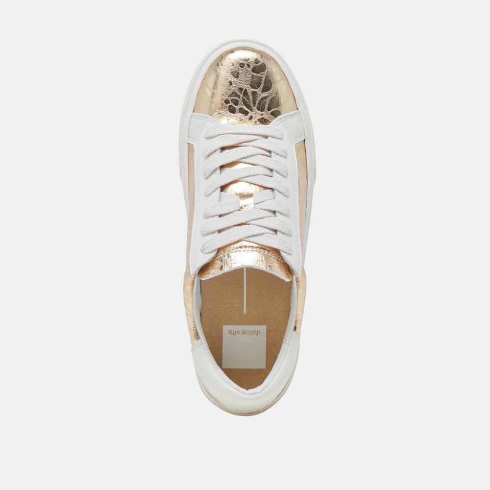 Dolce Vita Zayn 360 Sneakers Gold Distressed Leather