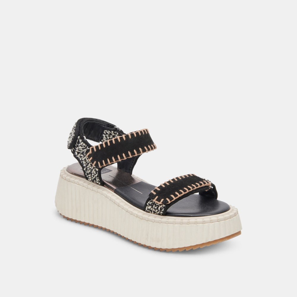 Dolce Vita Debra Sandals Black White Nubuck