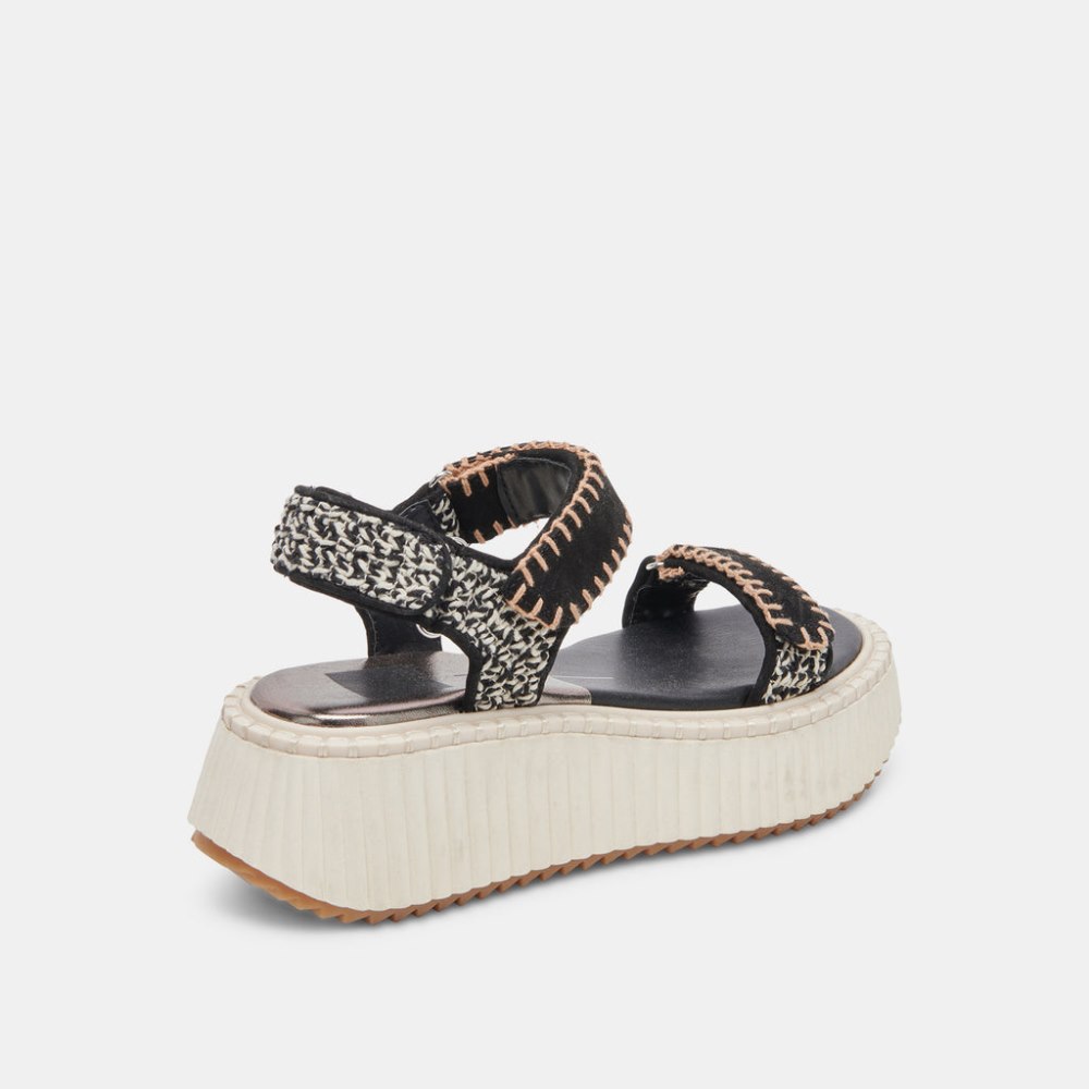 Dolce Vita Debra Sandals Black White Nubuck