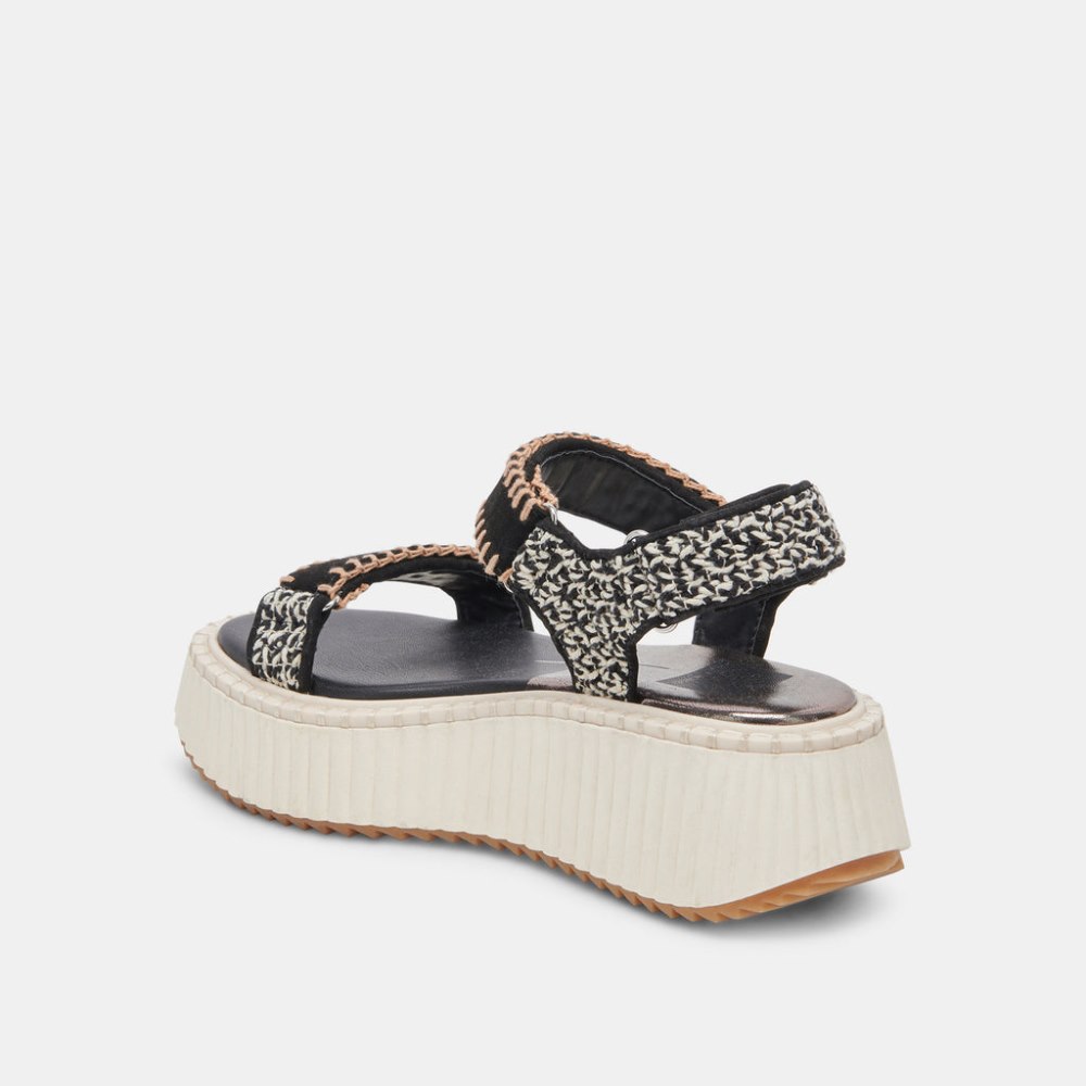 Dolce Vita Debra Sandals Black White Nubuck