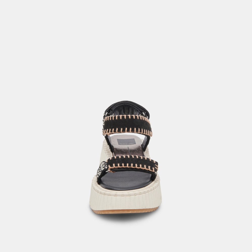 Dolce Vita Debra Sandals Black White Nubuck