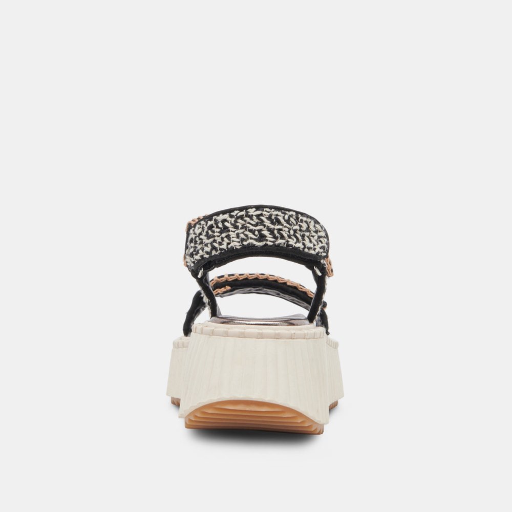 Dolce Vita Debra Sandals Black White Nubuck