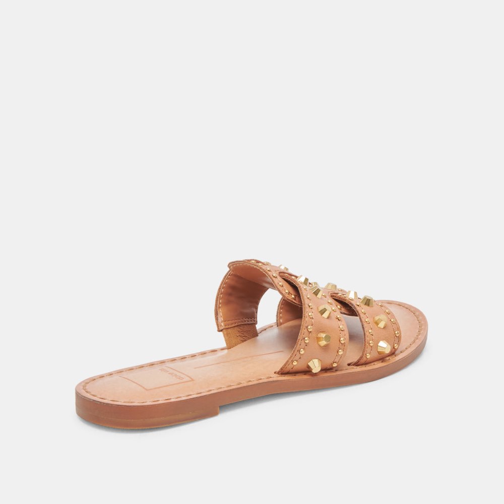 Dolce Vita Wesla Stud Sandals Honey Leather