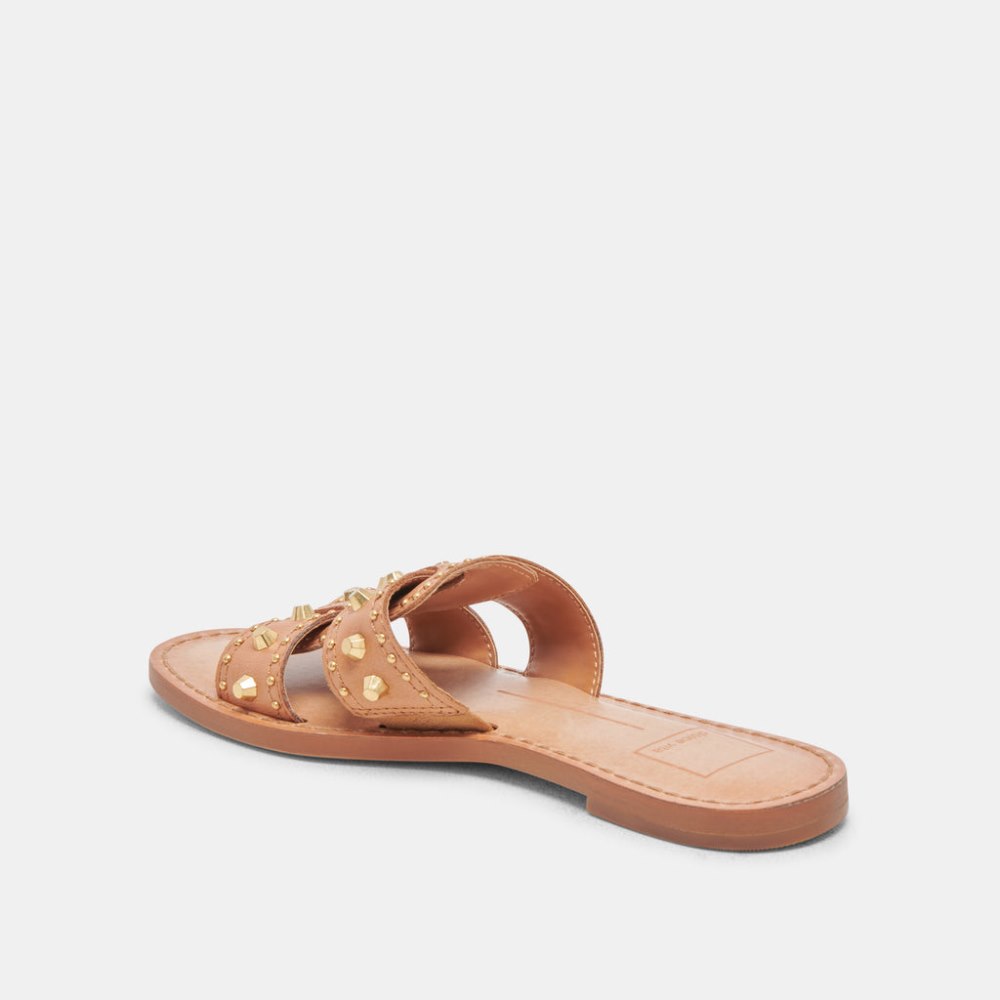 Dolce Vita Wesla Stud Sandals Honey Leather