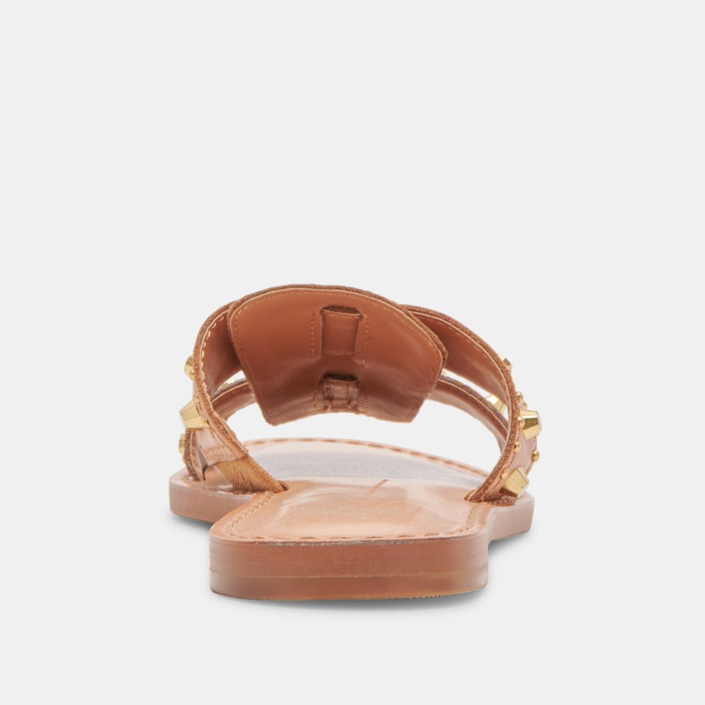 Dolce Vita Wesla Stud Sandals Honey Leather