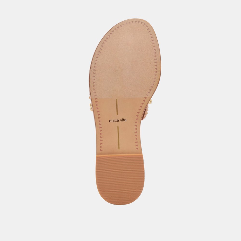 Dolce Vita Wesla Stud Sandals Honey Leather