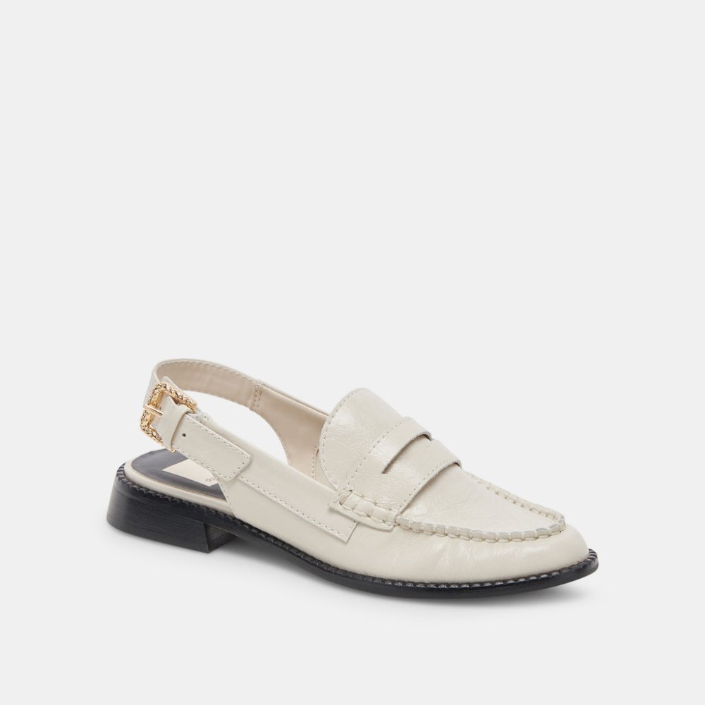 Dolce Vita Hardi Loafers Ivory Crinkle Patent