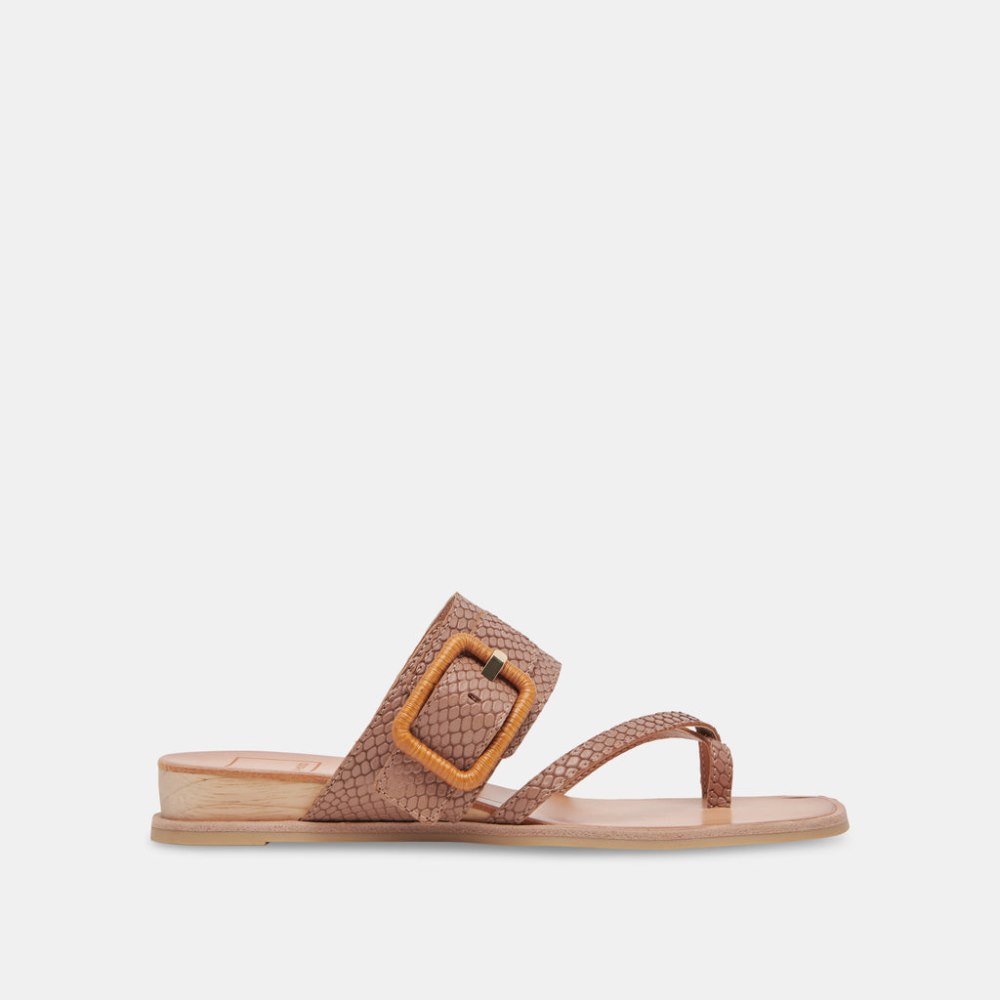 Dolce Vita Perris Sandals Cafe Embossed Leather