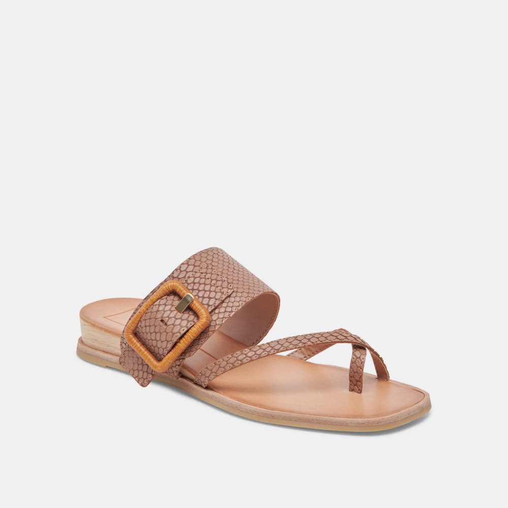 Dolce Vita Perris Sandals Cafe Embossed Leather