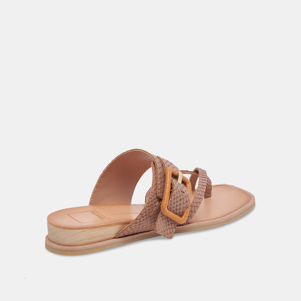 Dolce Vita Perris Sandals Cafe Embossed Leather