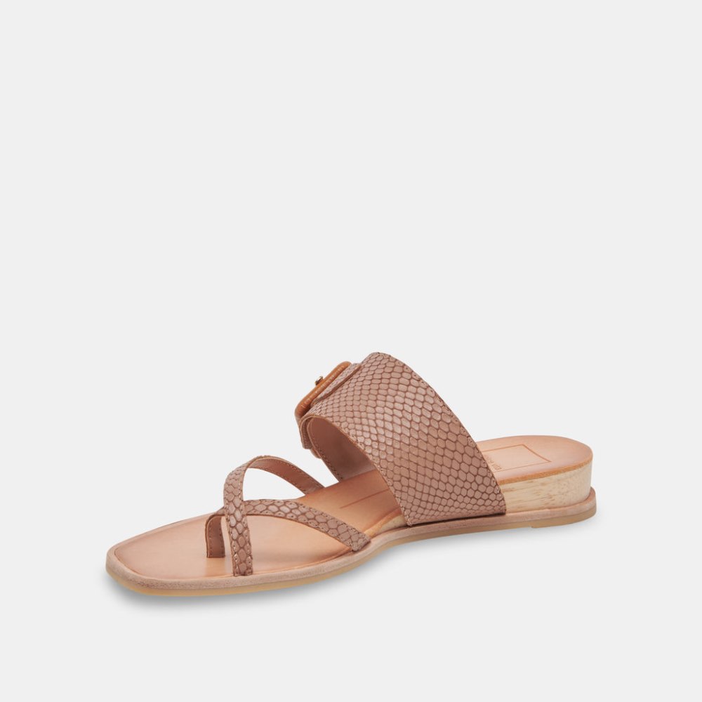 Dolce Vita Perris Sandals Cafe Embossed Leather