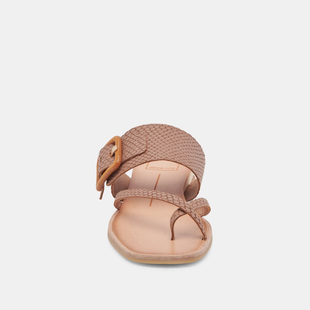 Dolce Vita Perris Sandals Cafe Embossed Leather