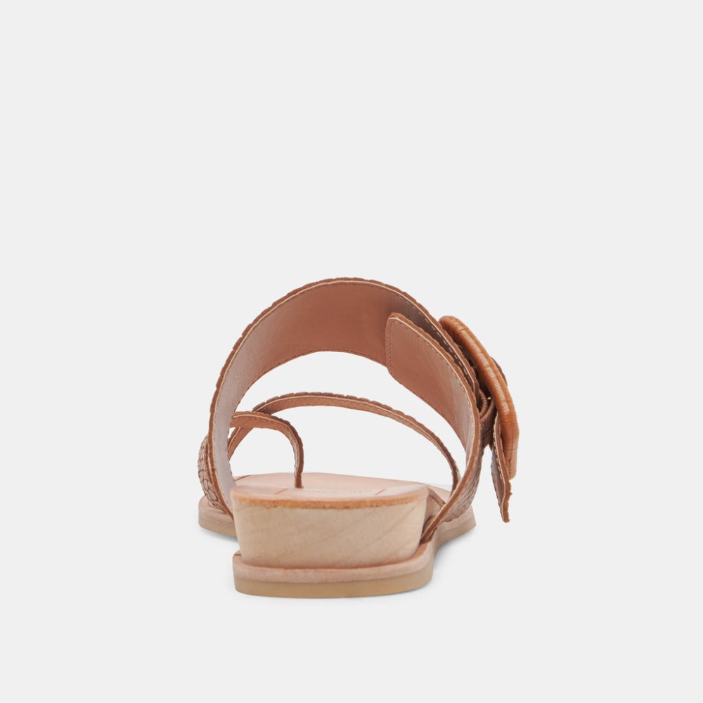 Dolce Vita Perris Sandals Cafe Embossed Leather