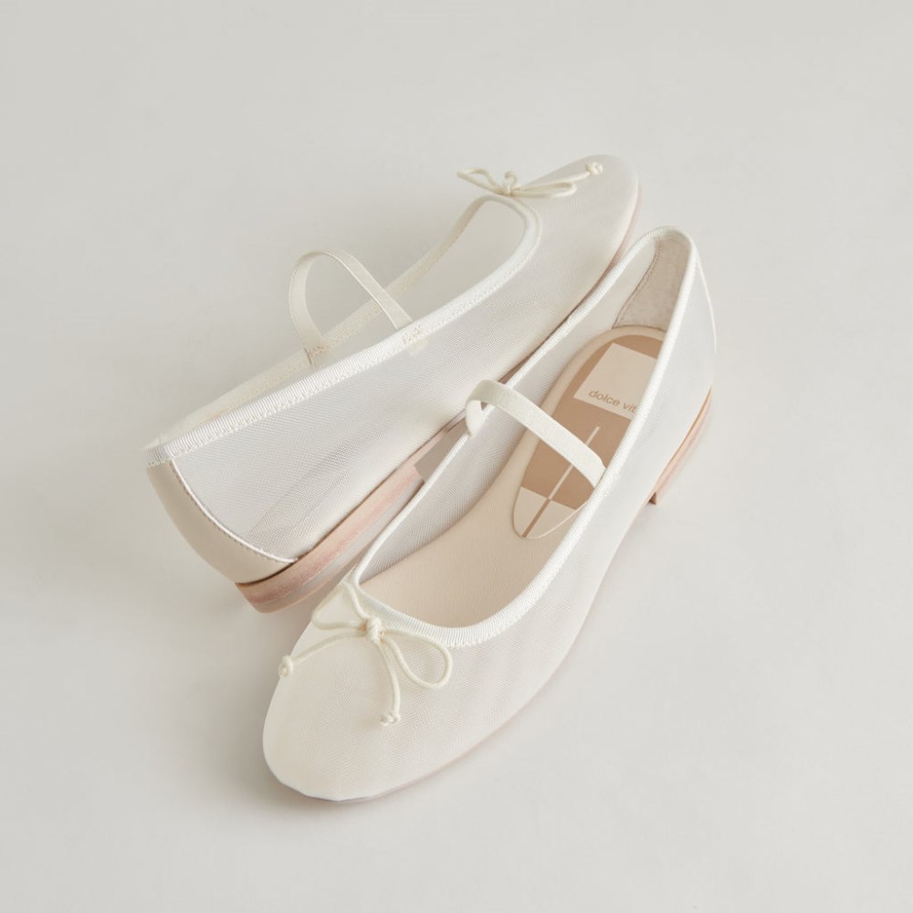 Dolce Vita Cadel Ballet Flats Ivory Mesh