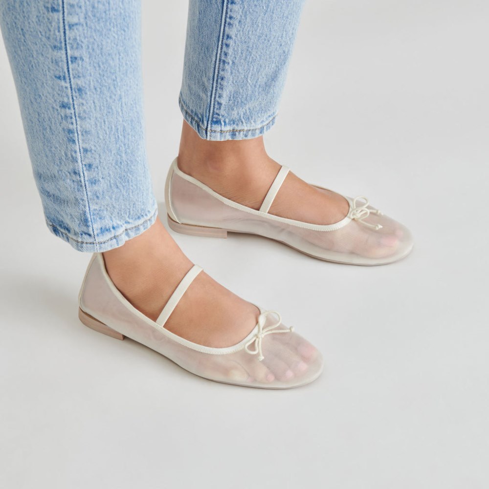 Dolce Vita Cadel Ballet Flats Ivory Mesh