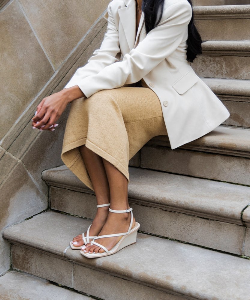 Dolce Vita Gemini Wedges Ivory Leather
