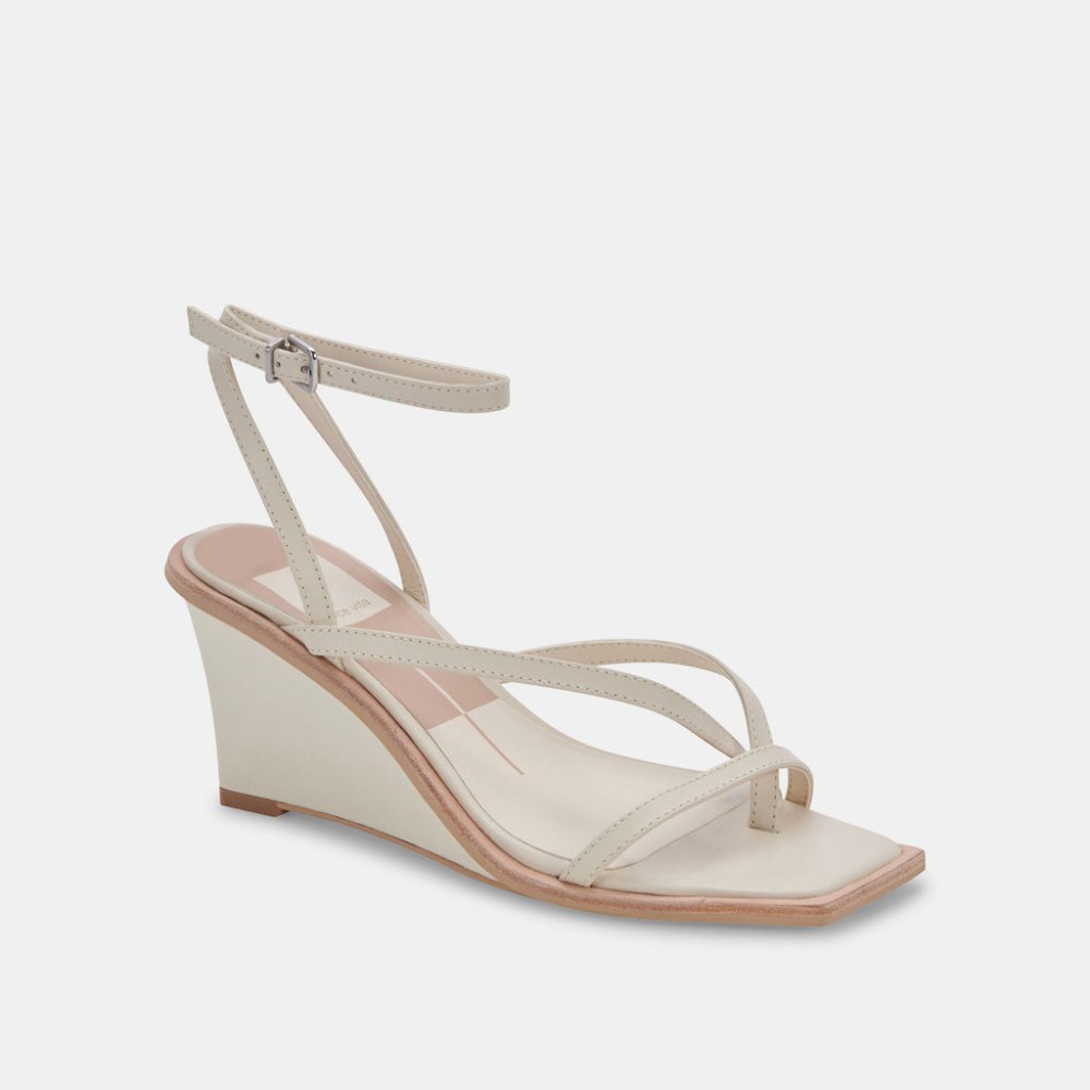 Dolce Vita Gemini Wedges Ivory Leather