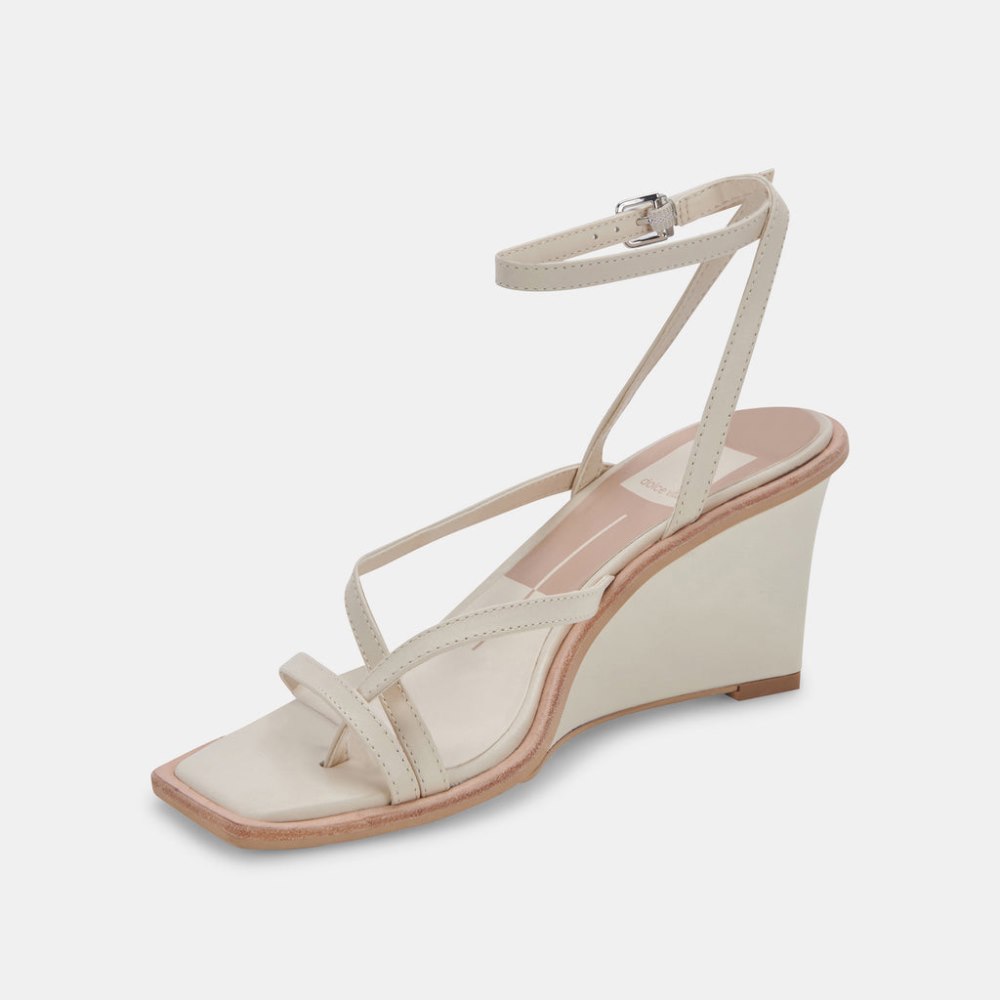 Dolce Vita Gemini Wedges Ivory Leather