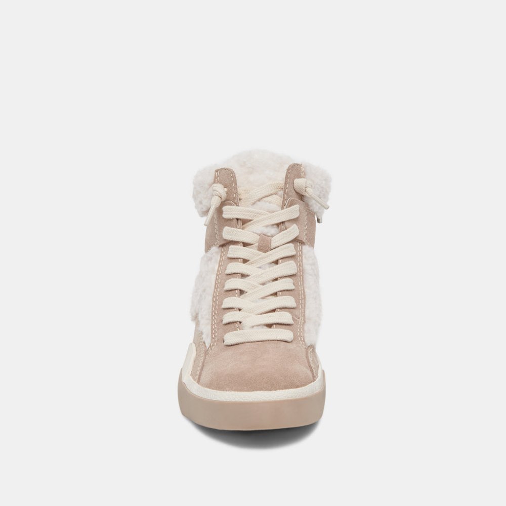 Dolce Vita Zilvia Plush Sneakers Taupe Multi Suede