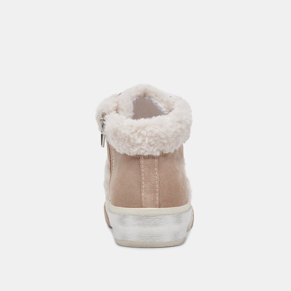 Dolce Vita Zilvia Plush Sneakers Taupe Multi Suede
