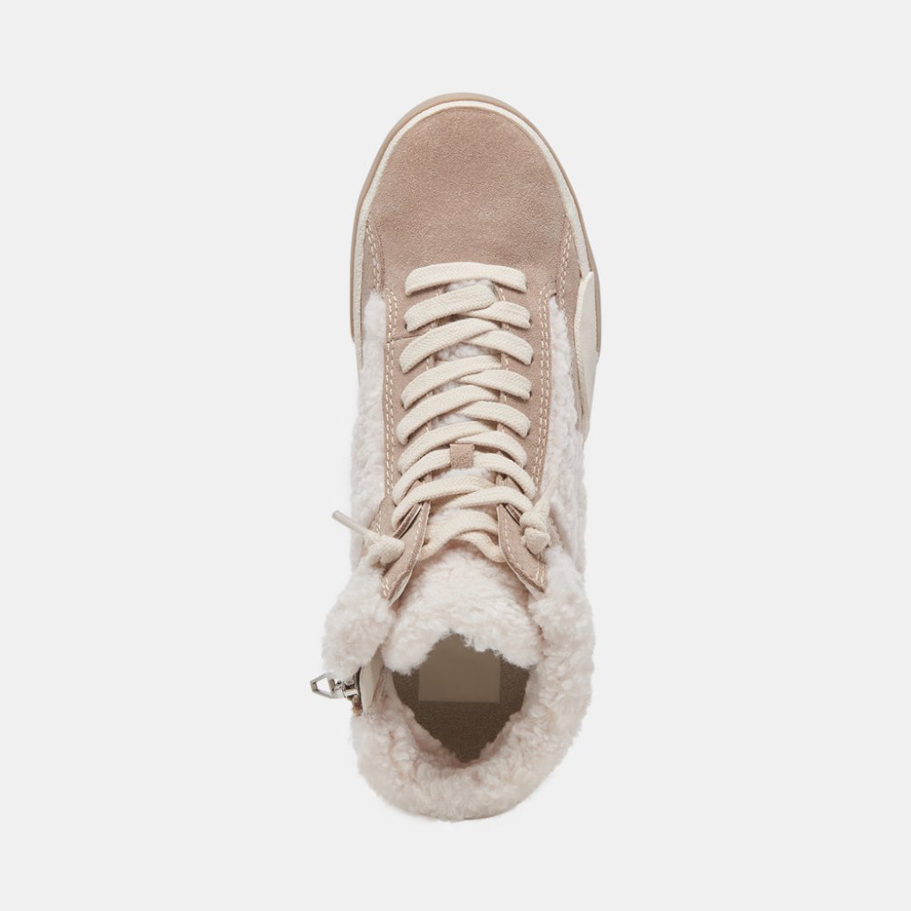 Dolce Vita Zilvia Plush Sneakers Taupe Multi Suede