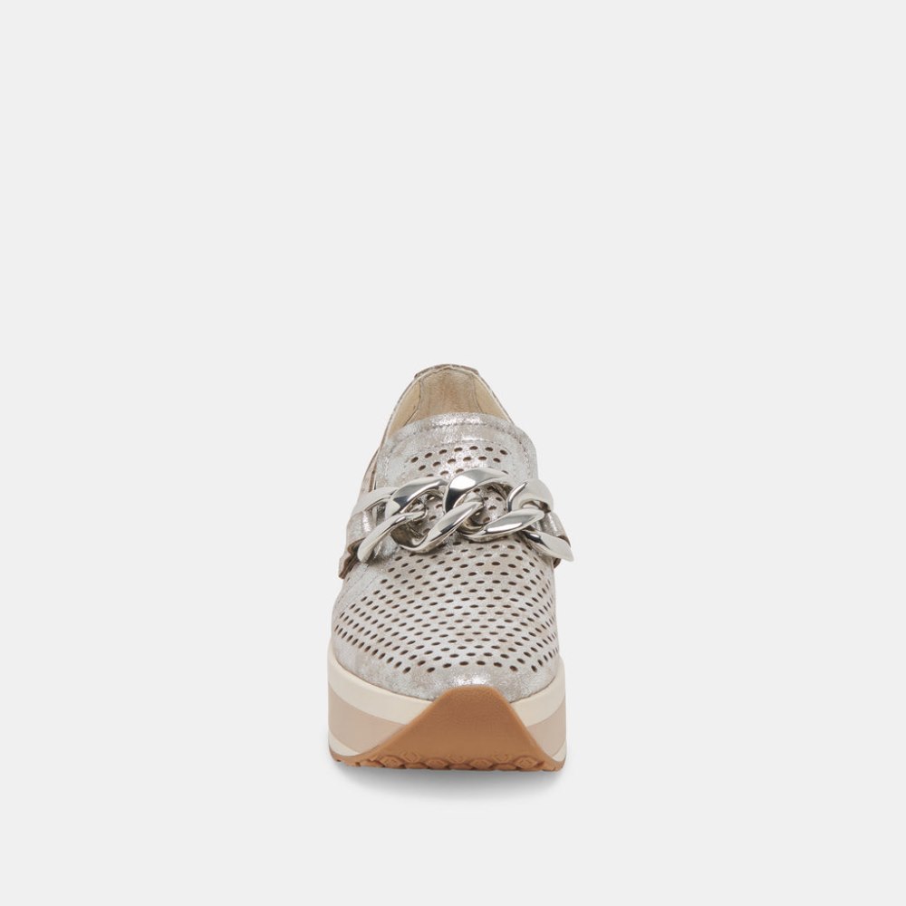 Dolce Vita Jhenee Perforated Sneakers Silver Nubuck