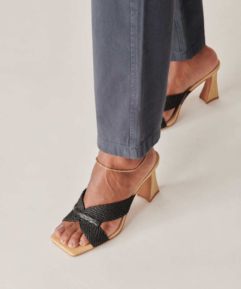 Dolce Vita Nitro Heels Black Raffia