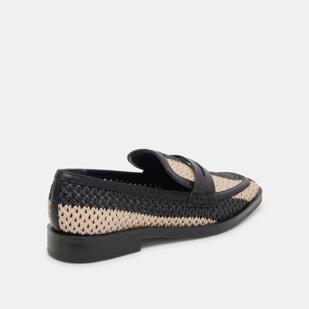 Dolce Vita Halley Flats Black Multi Raffia