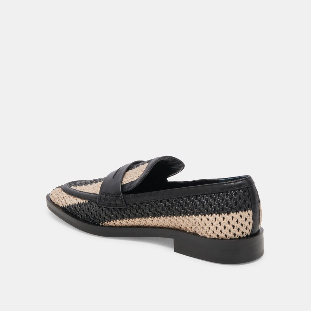 Dolce Vita Halley Flats Black Multi Raffia