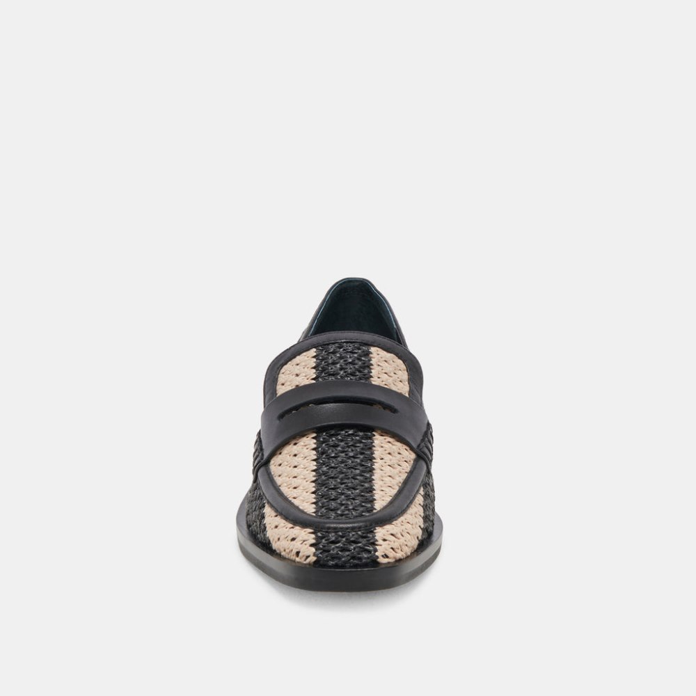 Dolce Vita Halley Flats Black Multi Raffia