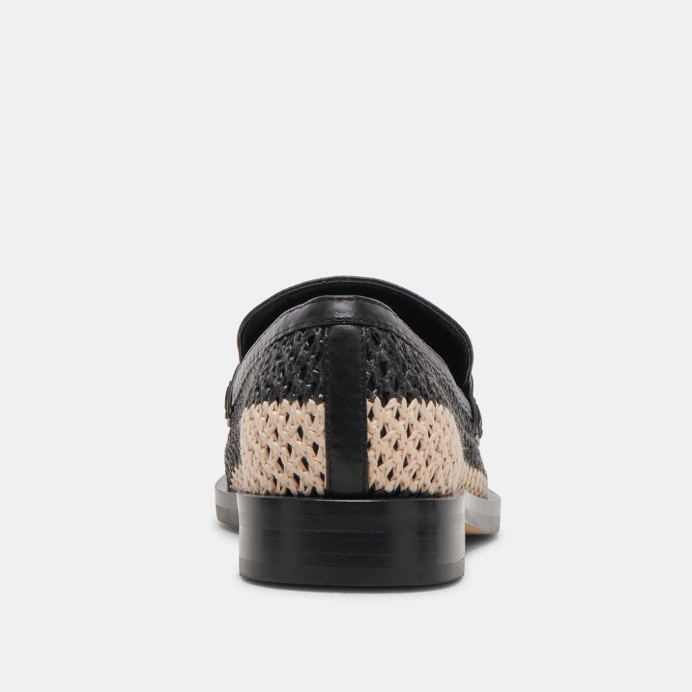 Dolce Vita Halley Flats Black Multi Raffia