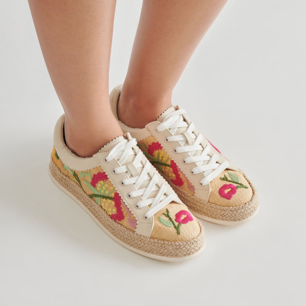 Dolce Vita Azalia Sneakers Floral Multi Raffia