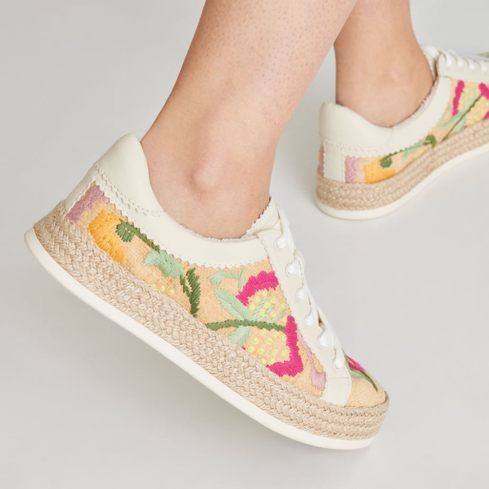 Dolce Vita Azalia Sneakers Floral Multi Raffia