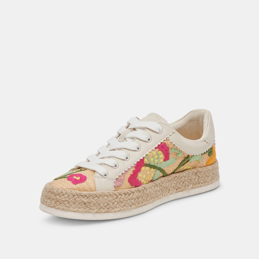 Dolce Vita Azalia Sneakers Floral Multi Raffia