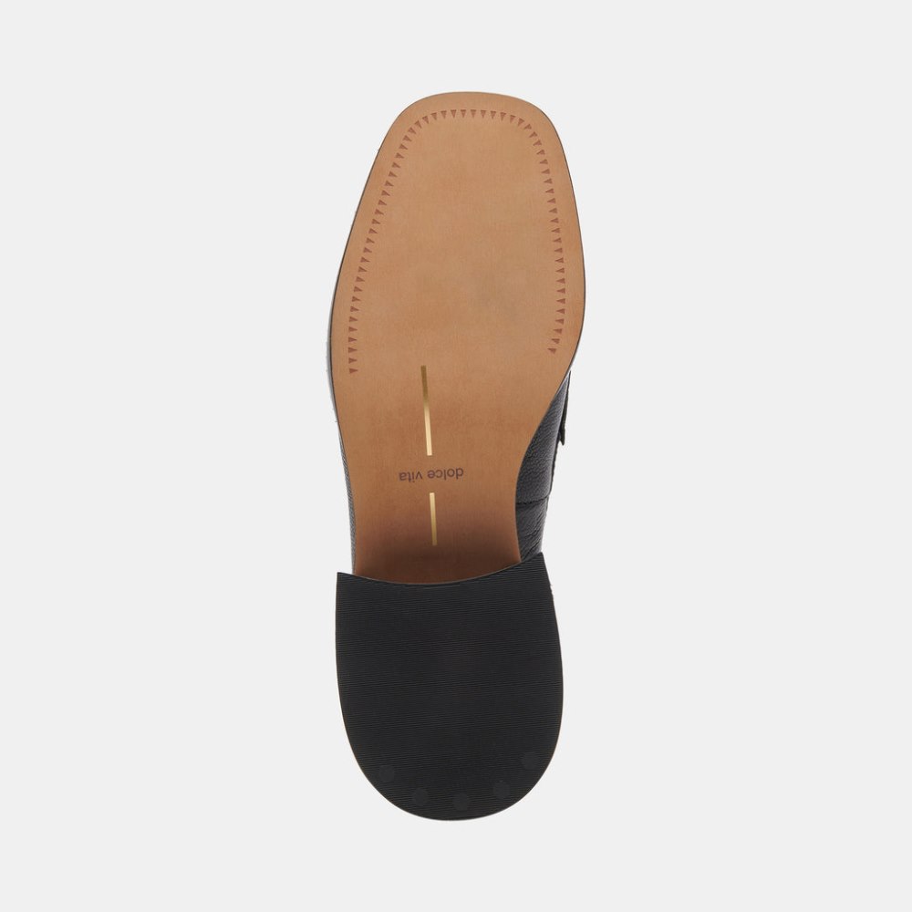 Dolce Vita Talie Loafers Onyx Embossed Leather
