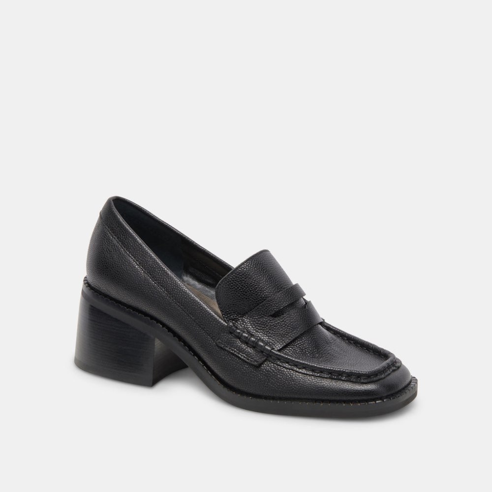 Dolce Vita Talie Loafers Onyx Embossed Leather