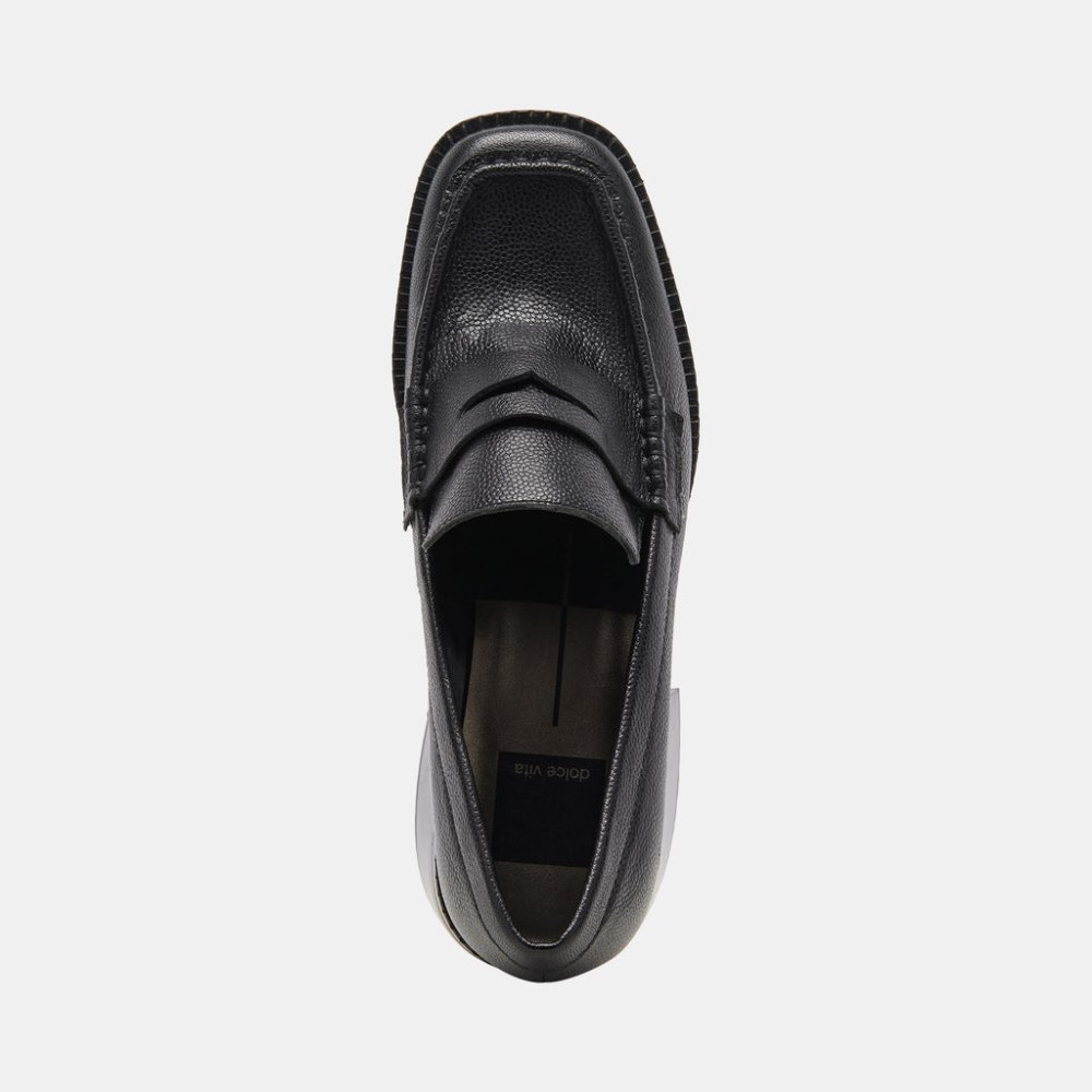 Dolce Vita Talie Loafers Onyx Embossed Leather