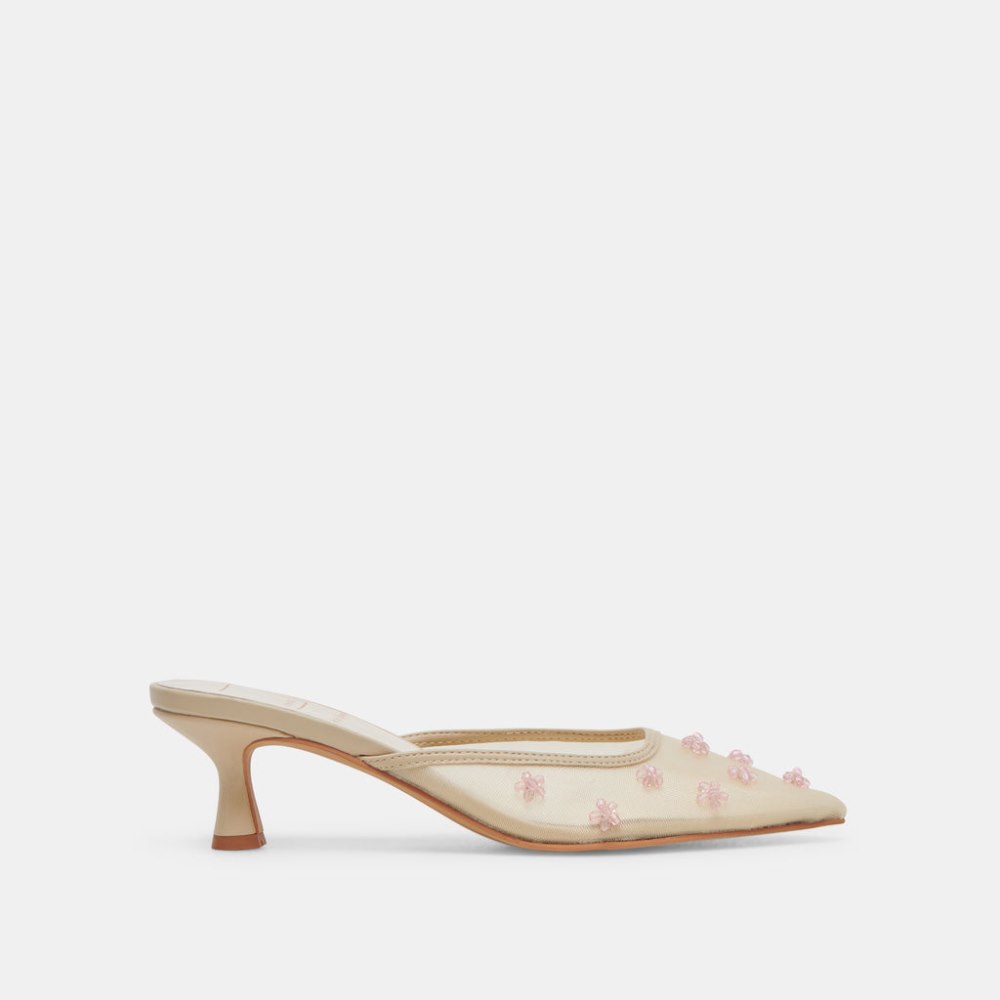 Dolce Vita Claire Heels French Vanilla Mesh