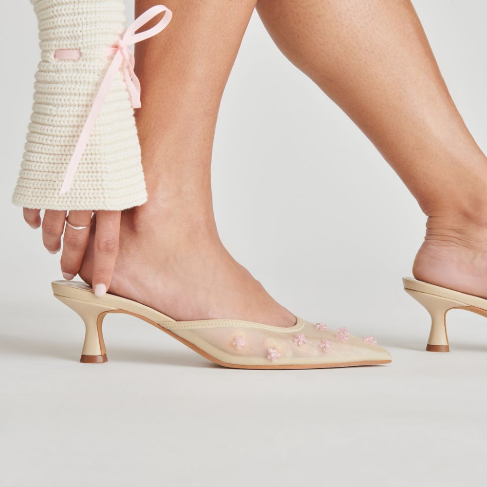Dolce Vita Claire Heels French Vanilla Mesh