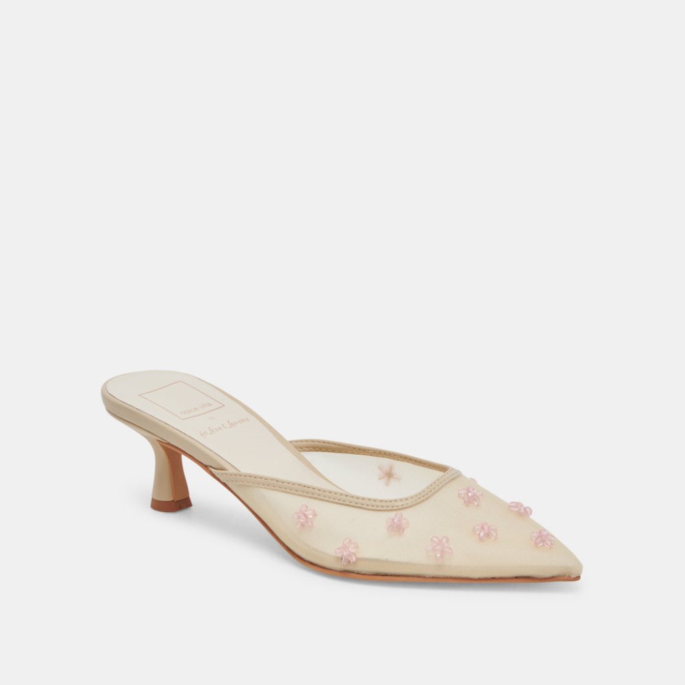 Dolce Vita Claire Heels French Vanilla Mesh