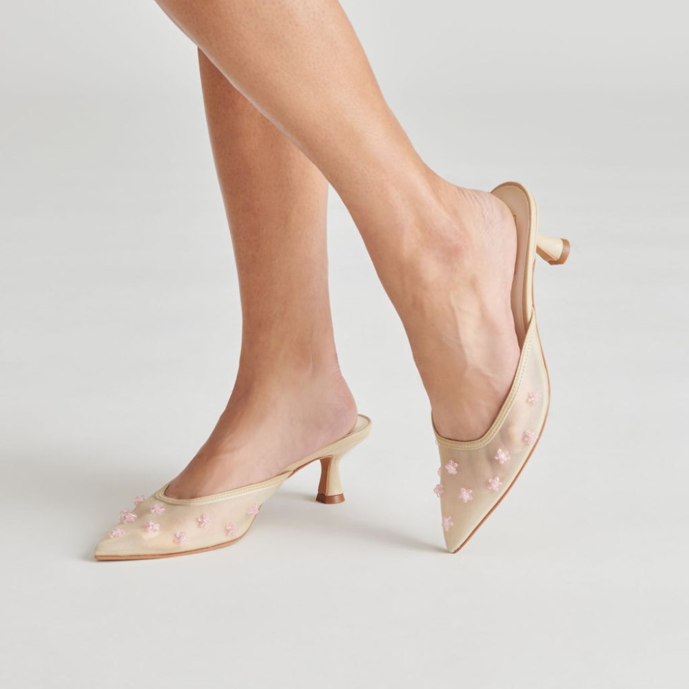 Dolce Vita Claire Heels French Vanilla Mesh