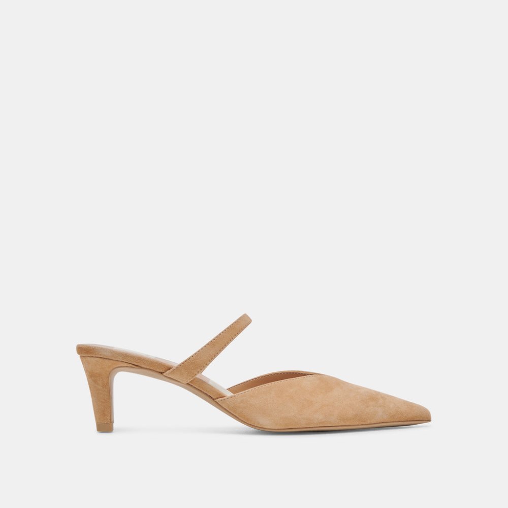 Dolce Vita Kanika Mid Heels Tan Suede