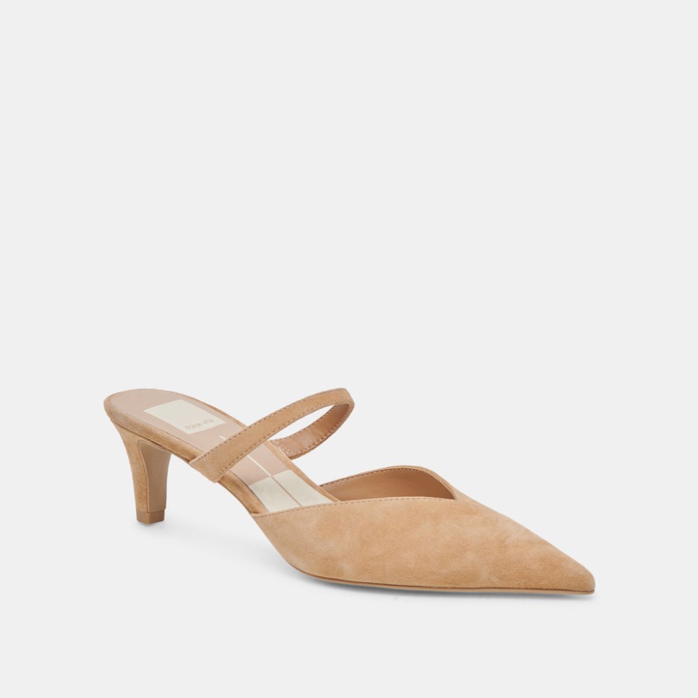 Dolce Vita Kanika Mid Heels Tan Suede